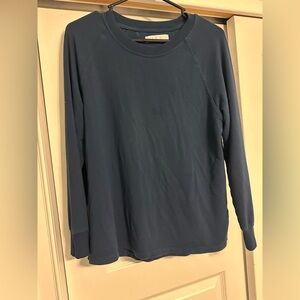 Lake Pajamas Top Womens M Navy Blue Long Sleeve Modal Cozy Comfort Travel Lounge